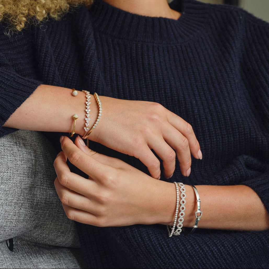 Conscious Adjustable 18K Gold, Rosegold or Whitegold Bracelet w. Diamonds