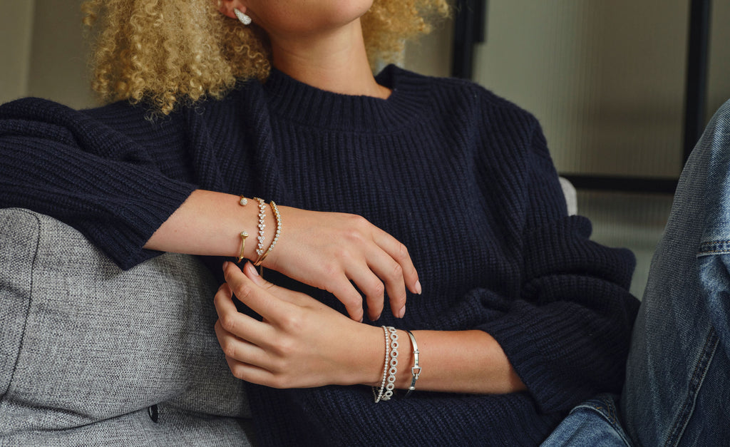 Conscious verstellbares Armband I 18K vergoldet Gold, Rosé- oder Weißgold I Diamanten