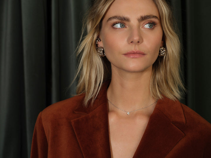 Auria Solitaire 14K Gold, Whitegold or Rosegold Necklace w. Diamonds