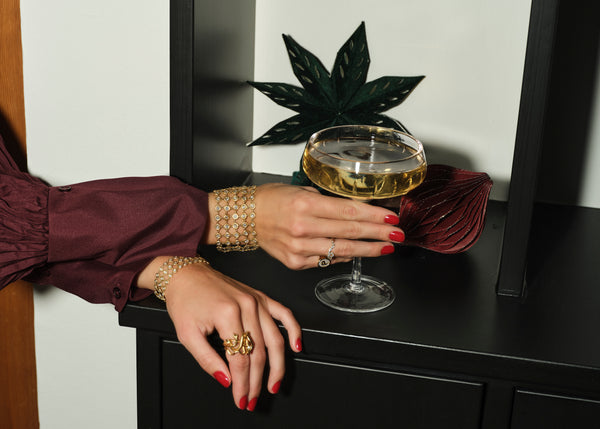 Glimmer Initial 18K Gold Signet Ring w. Diamonds