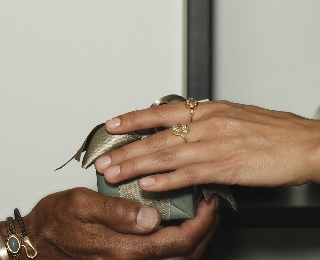 Pavé Cocktail 18K & 22K Guld Ring m. Diamant