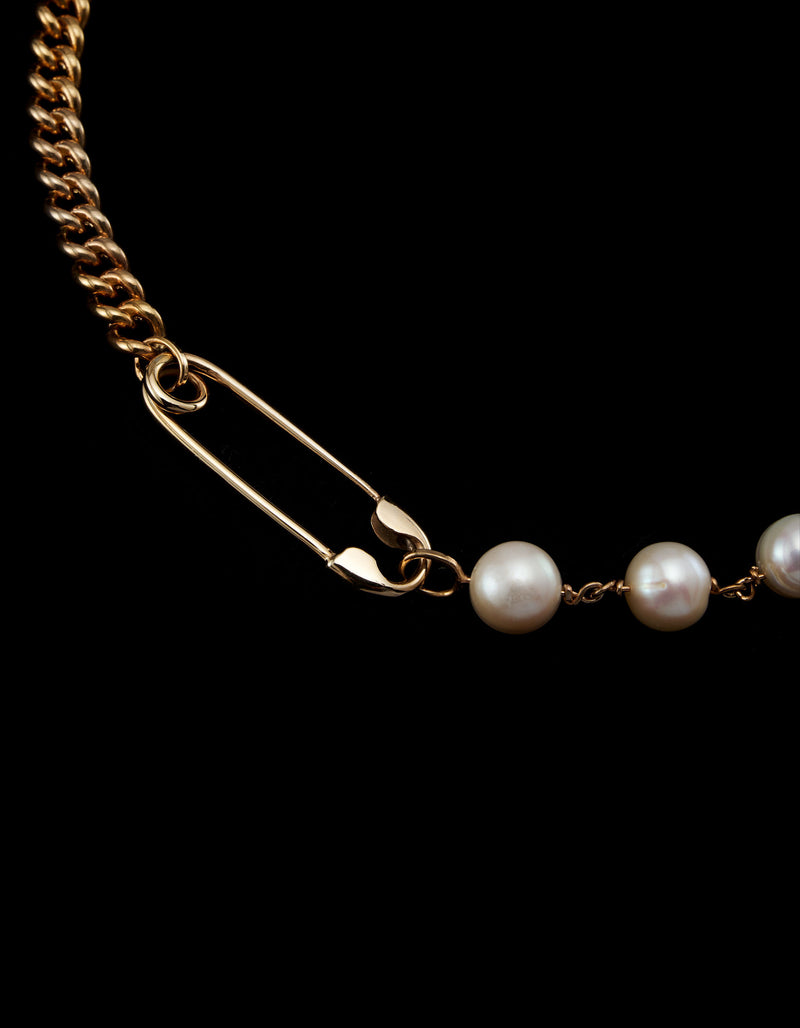 Rebel Gold Plated Necklace w. Pearl