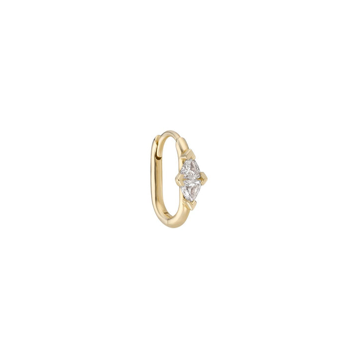 Diamond Date Trillion Clicker 14K Gold Hoop w. Diamonds