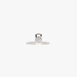 LIL Rhodium Plated Silver Heart Oura Cover Ring  w. Heart Lab-Grown Diamond