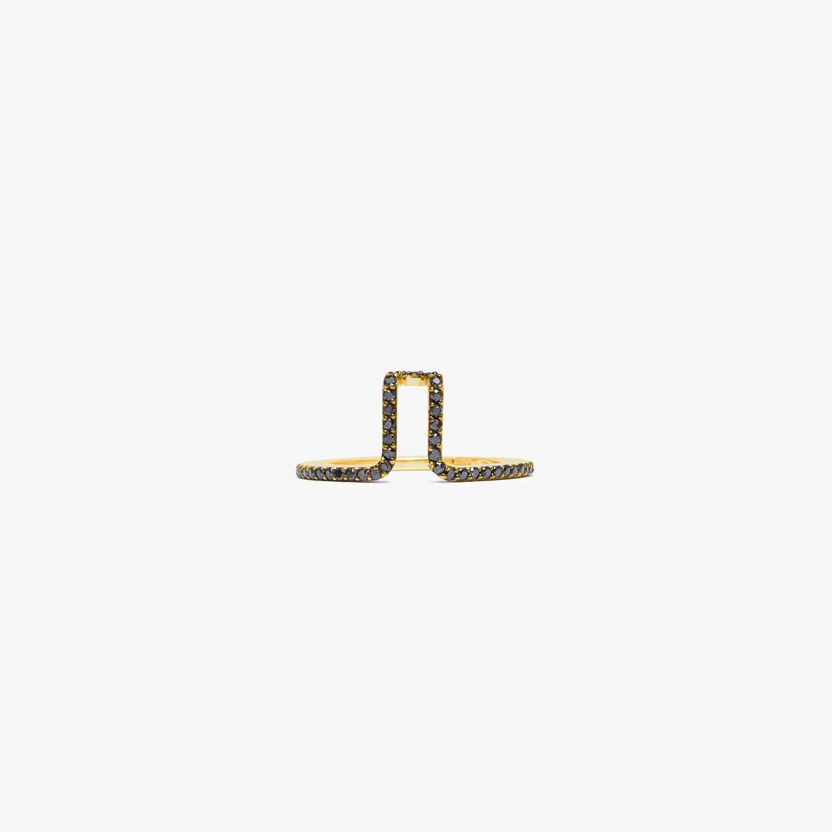 LIL 18K Guld Pavé Oura Ring m. Sorte Diamanter