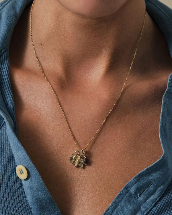 Dala Engraved Initial 9K Gold Necklace