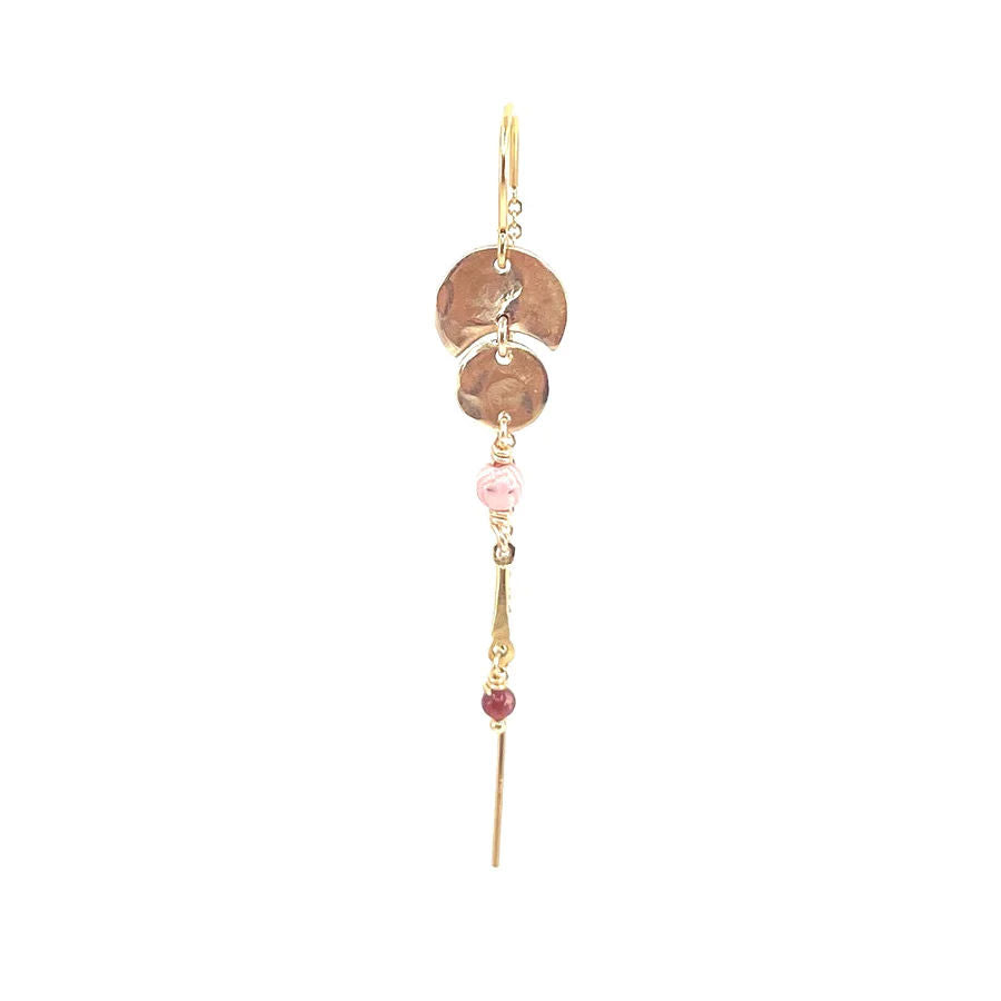 Qiara Pink 14K Gold Plated Earring w. Rhodocrosite