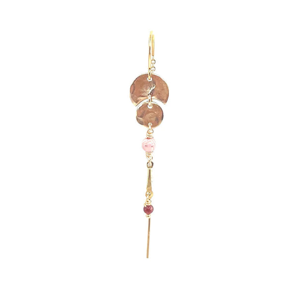 Qiara Pink 14K Gold Plated Earring w. Rhodocrosite
