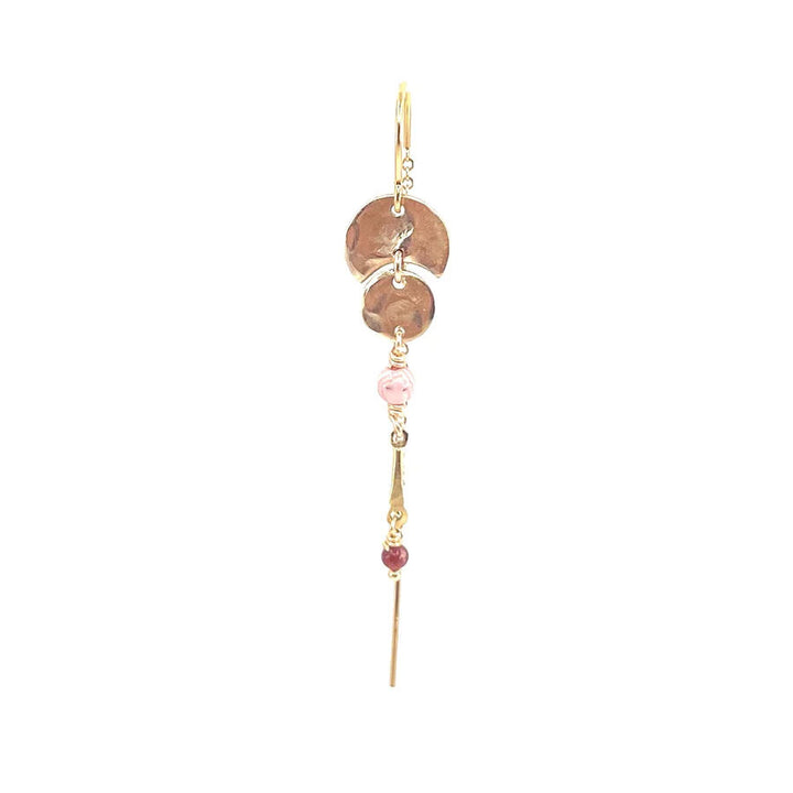Qiara Pink 14K Gold Plated Earring w. Rhodocrosite