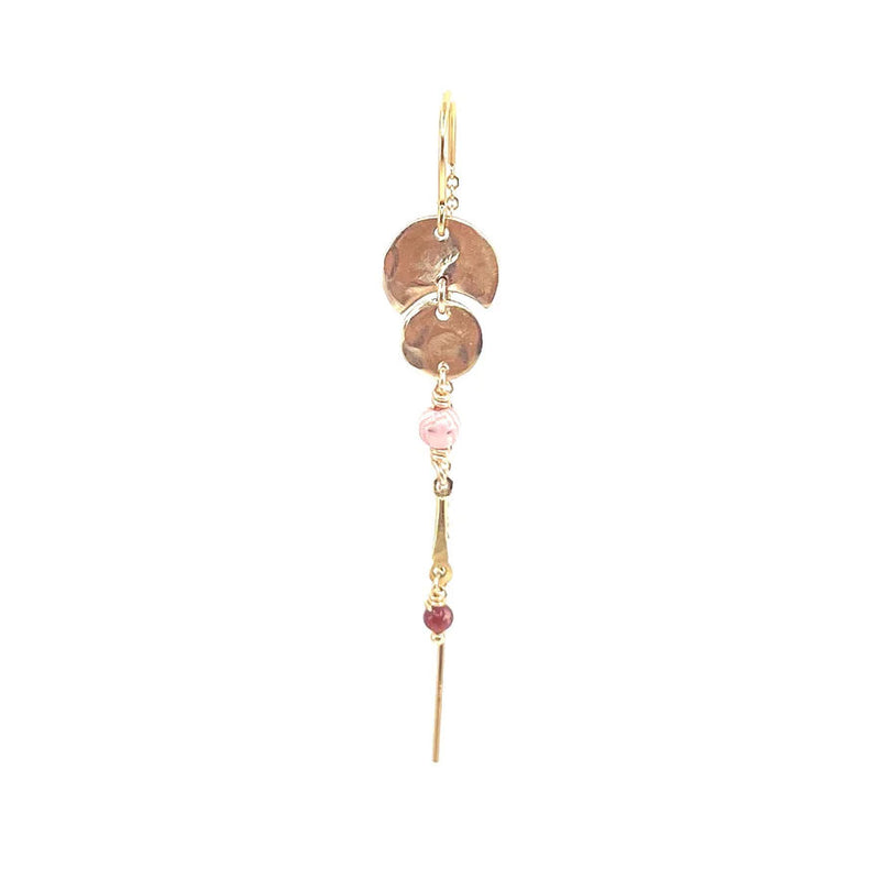 Qiara Pink 14K Gold Plated Earring w. Rhodocrosite