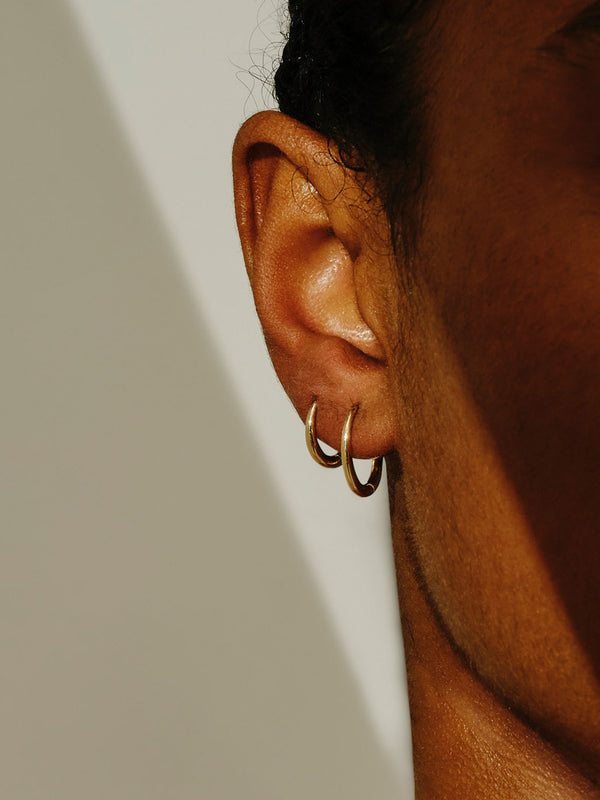 Dodu Oval Chunky 9K Gold Hoop