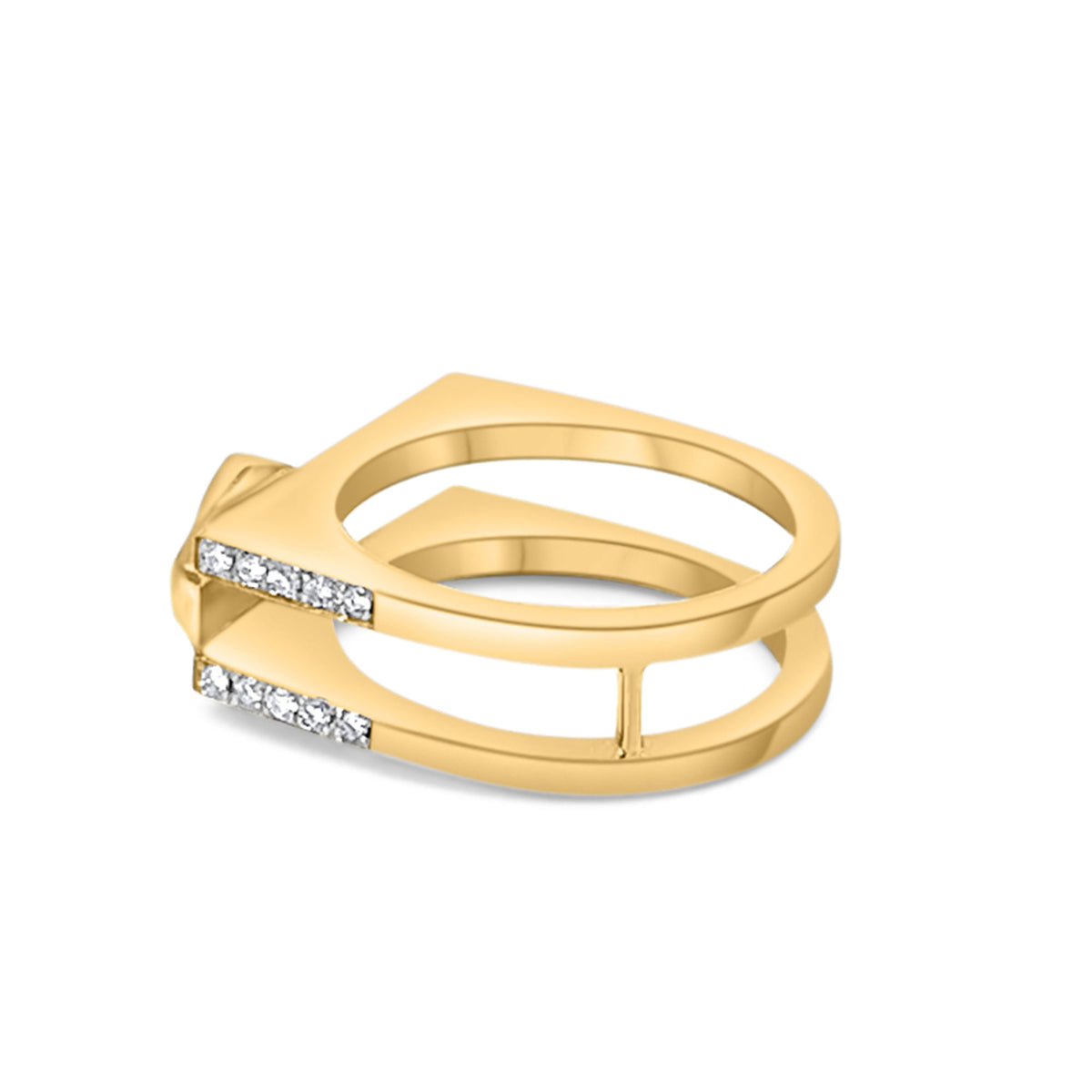 Desert Rose 18K Gold Ring w. Sapphire & Diamonds