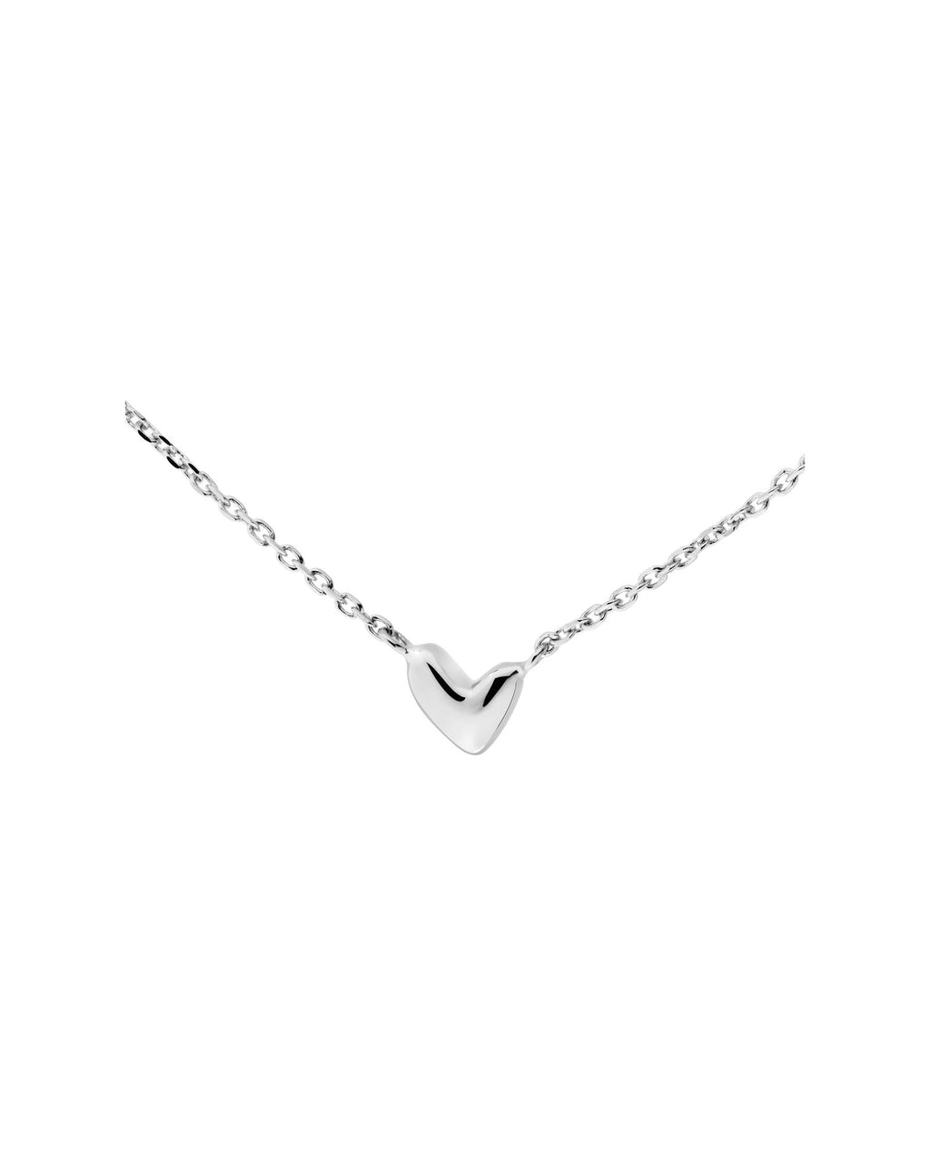 Guld Hjerte 14K Hvidgulds Halskæde