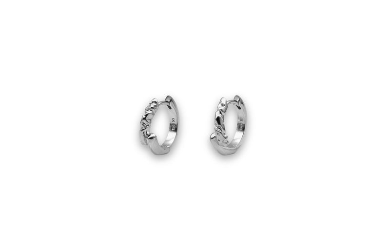 IX Rustic Silver Hoop