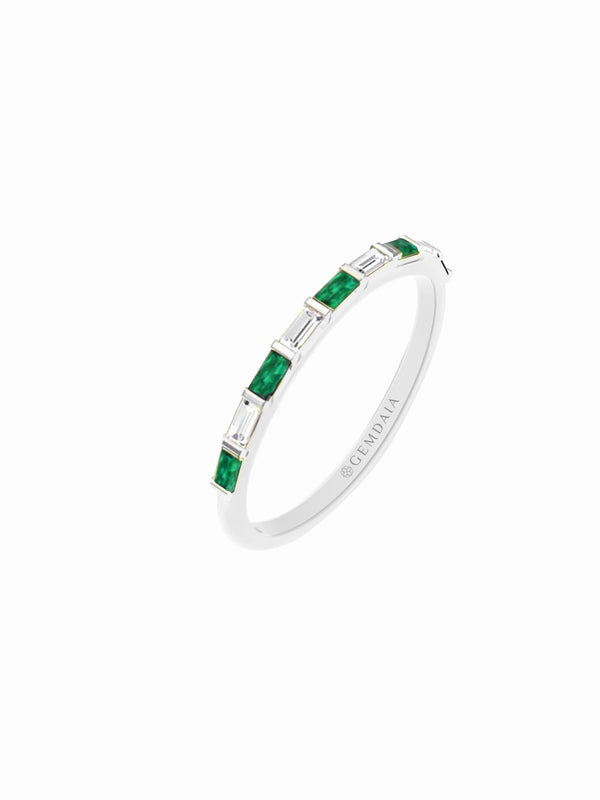 Emerald Serenity 14K White Gold Ring