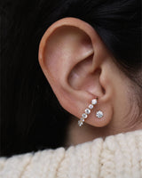 Six Prong Diamond 14k Gold Studs w. Diamonds
