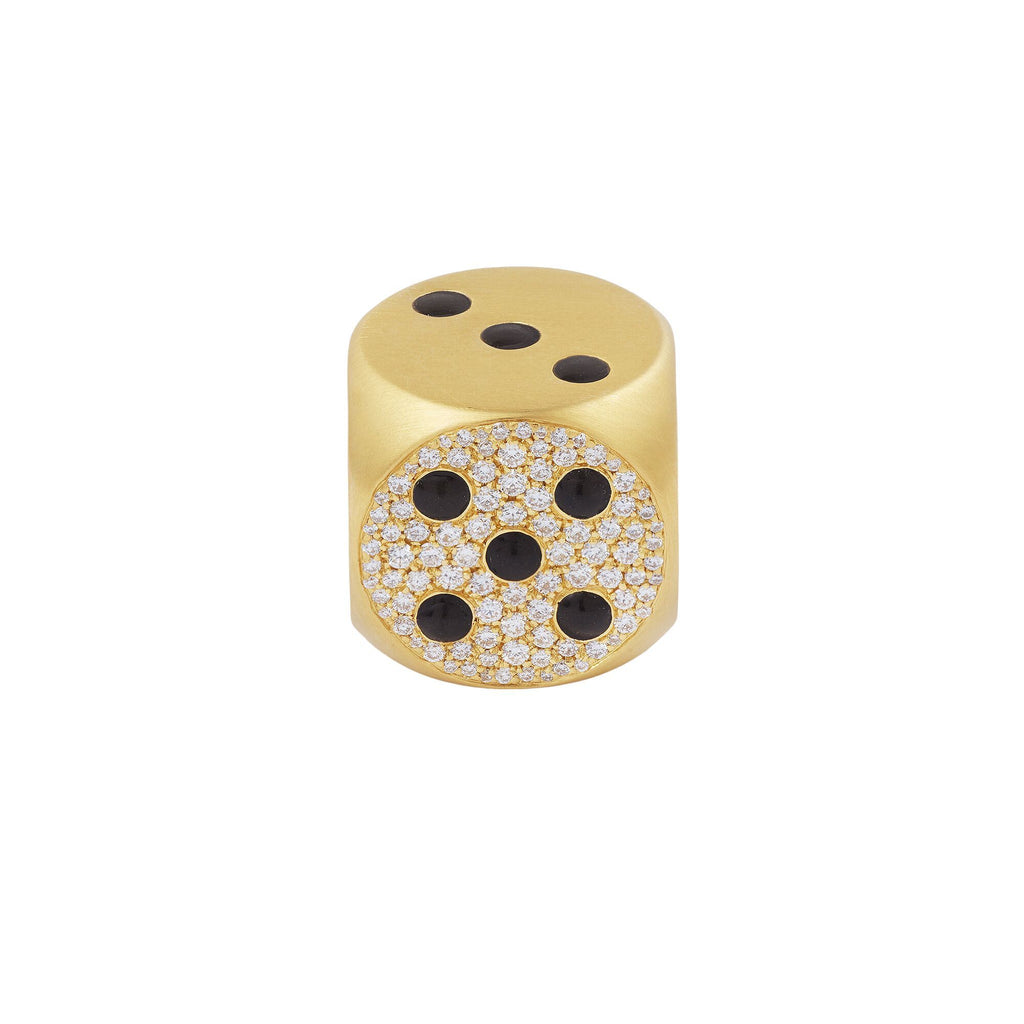 Mini Hasard 18K Gold Ring w. Lab-Grown Diamonds