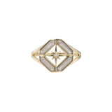 Moonstone Astra Journey 14K Gold Ring w. Moonstone & Diamonds