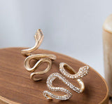 Medium Snakes 18K Guld Ring m. Diamanter