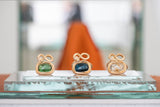 Snakes Petite 18K Gold Ring w. Diamonds & Tourmaline