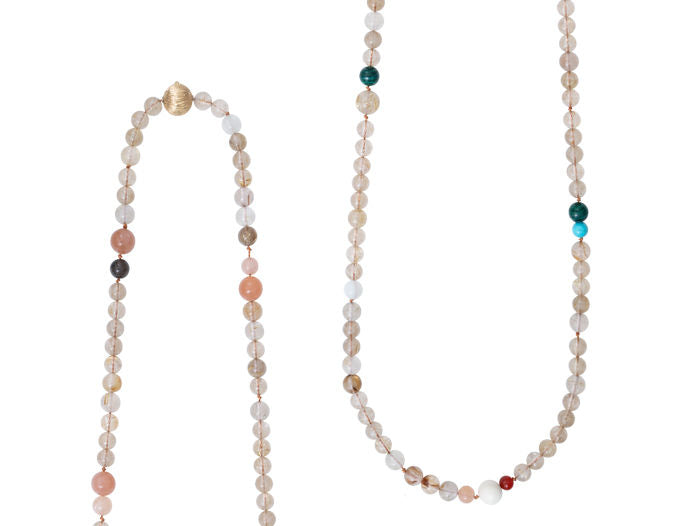 Perlen-Collier I Rutil I 90 cm