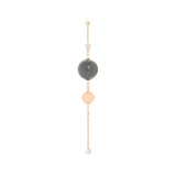 Magic Circus 18K Gold Earring-pendant w. Diamonds, Moonstone & Pearl