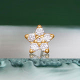 Large Shooting Stars 18K Gold Studs w. Diamonds