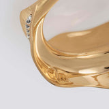 Medium Leaves 18K Gold Ring w. Diamonds