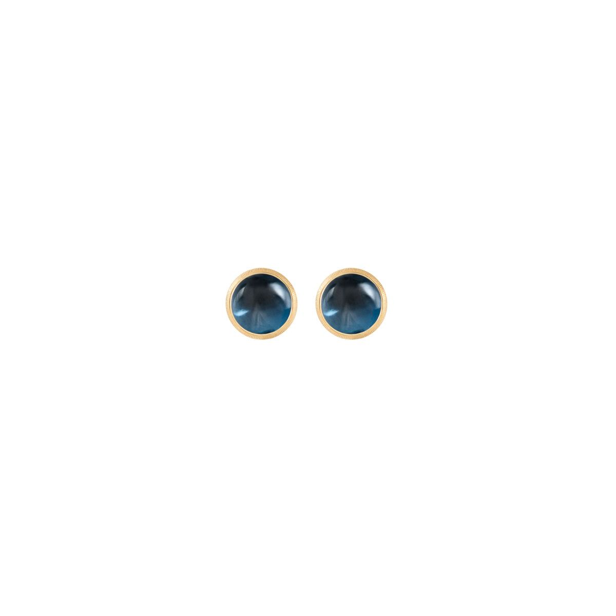 Lotus 18K Gold Studs w. Topaz