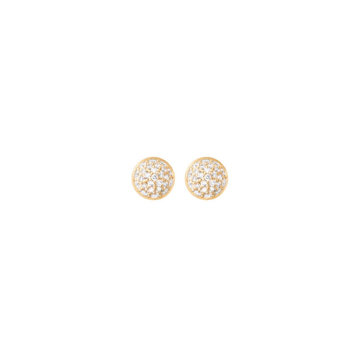 Lotus 18K Gold Studs w. Diamonds