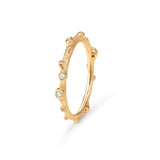 Nature 18K Gold Ring w. Diamonds