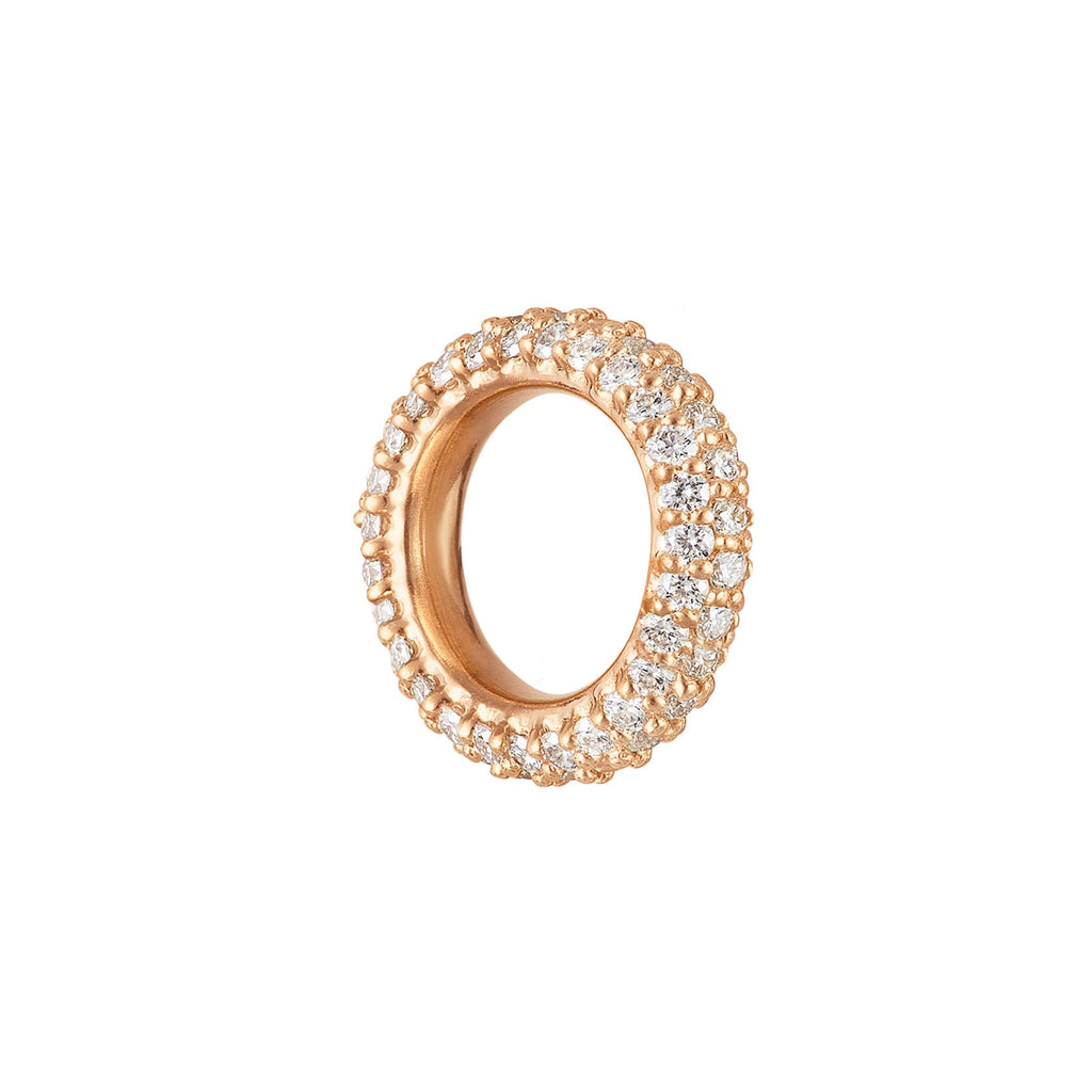Small Nature 18K Gold Earring-pendant w. Diamonds