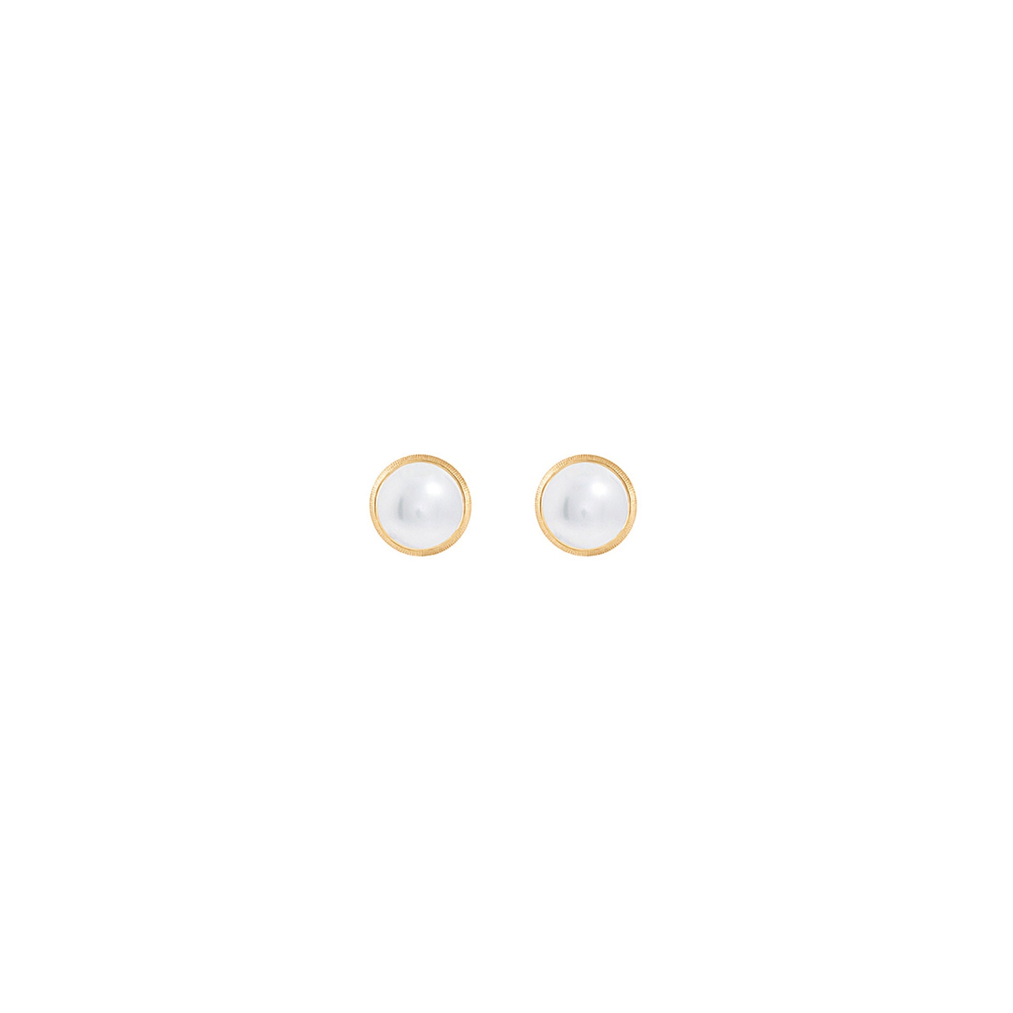 Lotus 18K Gold Studs w. Pearls