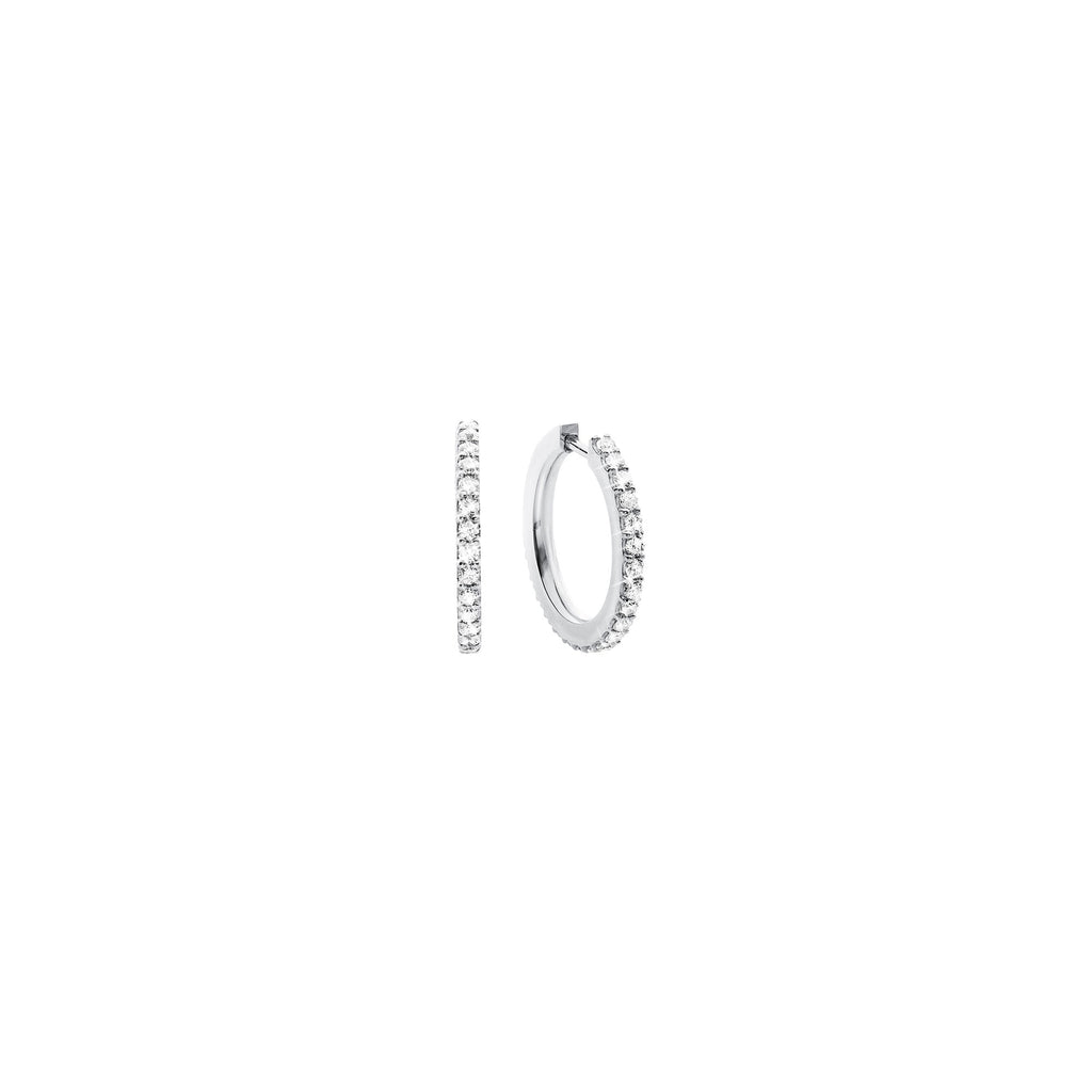 Kleine Love Bands Hoops aus 18K Weißgold I Diamanten