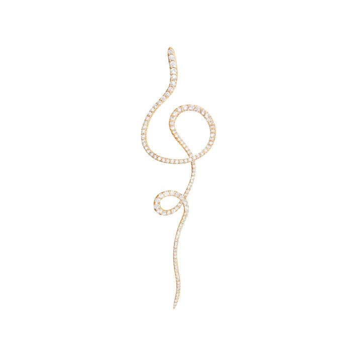 Love Bands Twirl 18K Gold Earring w. Diamonds
