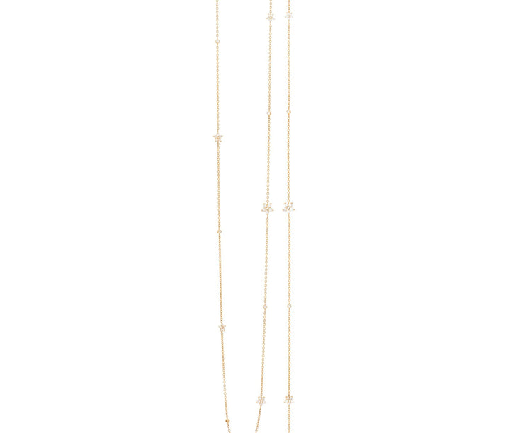 Shooting Stars 80cm 18K Gold Necklace w. Diamonds