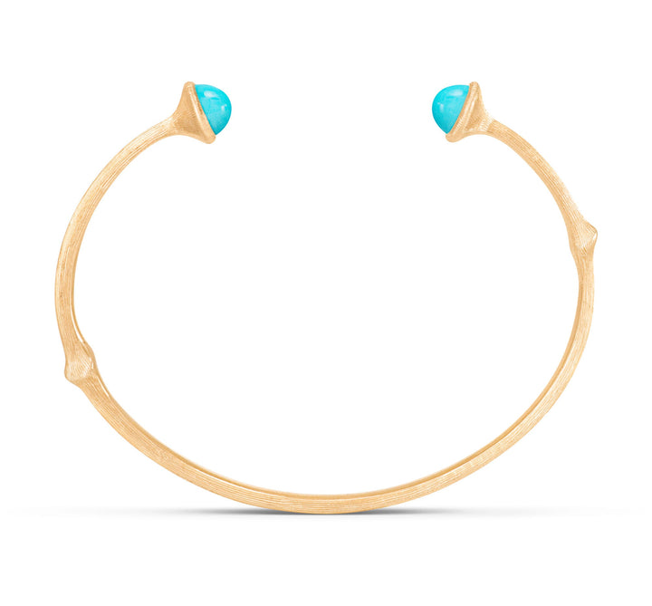 Nature 18K Gold Bangle w. Turquoise