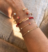 Nature 18K Gold Bangle w. Coral