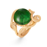 Snakes 18K Gold Ring w. Tourmaline & Diamonds