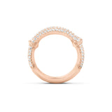 Nature Half Pavé 18K Rosegold Ring w. Diamonds