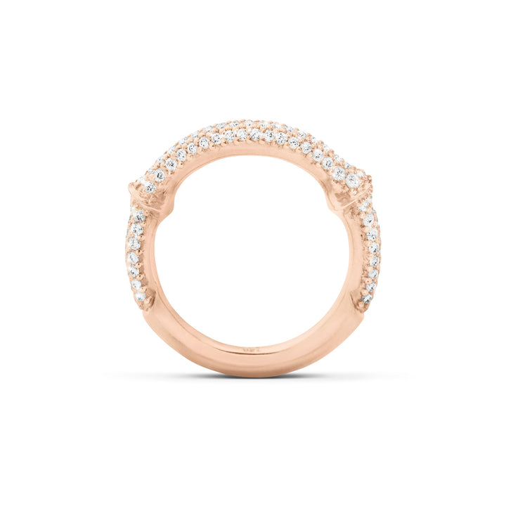 Nature Halb-Pavé-Ring aus 18K Rosegold I Diamanten