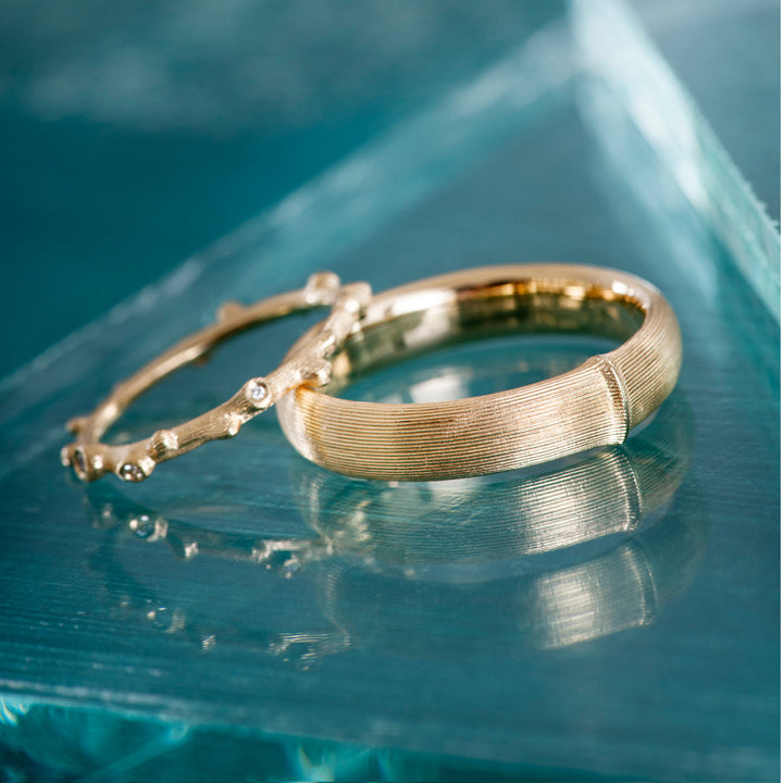 Large Nature Mens 18K Gold Ring