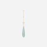 Shooting Stars 18K Gold Earring-pendant w. Diamonds & Aquamarine