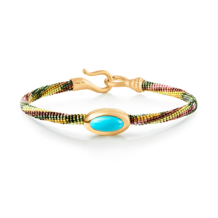 Life 4,5mm Plum 18K Gold Bracelet w. Turquoise