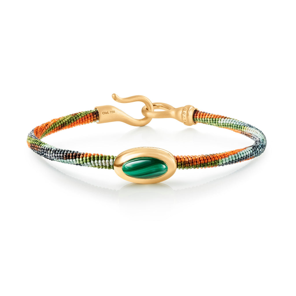 Life 4,5mm Tropic 18K Guld Armbånd m. Malakit