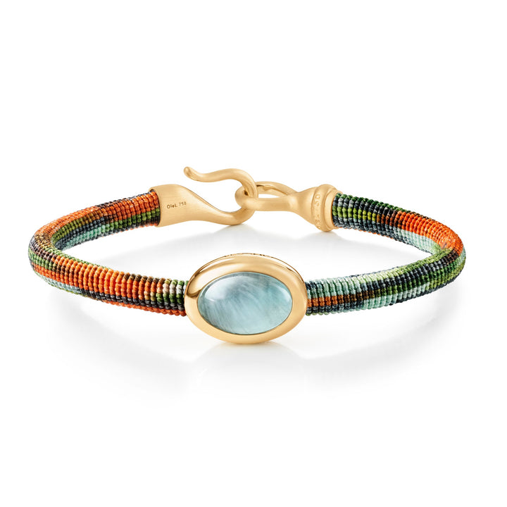 Life Tropic Armband 6mm I 18K vergoldet I Aquamarin