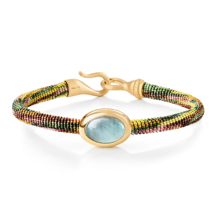 Life Plum Armband 6mm mm I 18K vergoldet I Aquamarin
