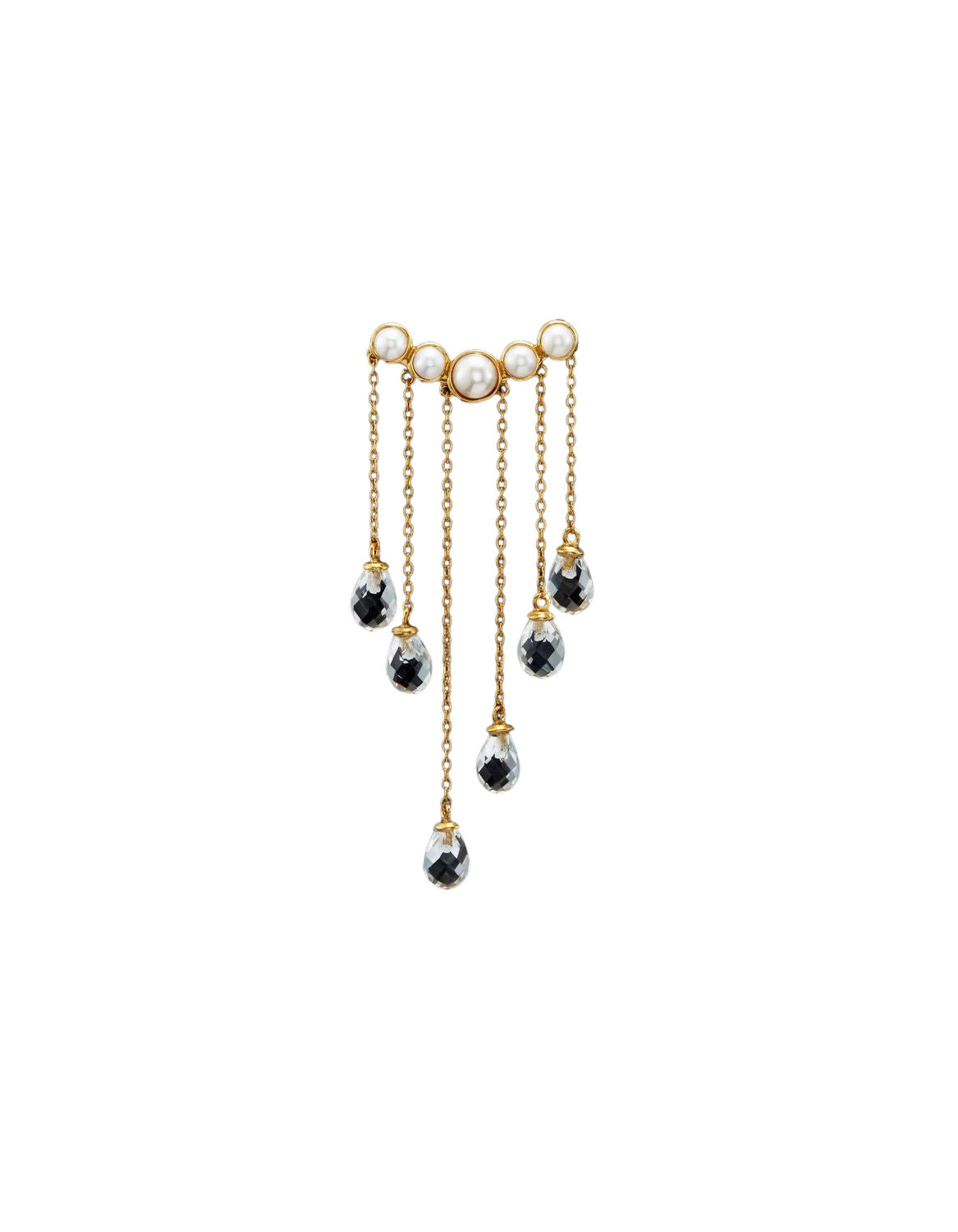 Rain Gold Plated Earring w. Gemstones