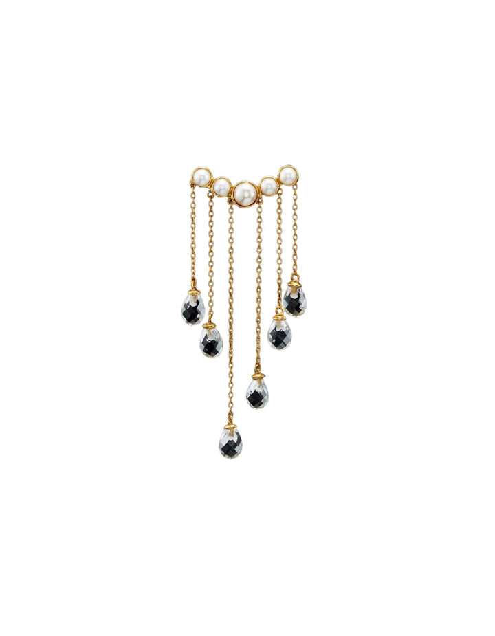 Rain Gold Plated Earring w. Gemstones
