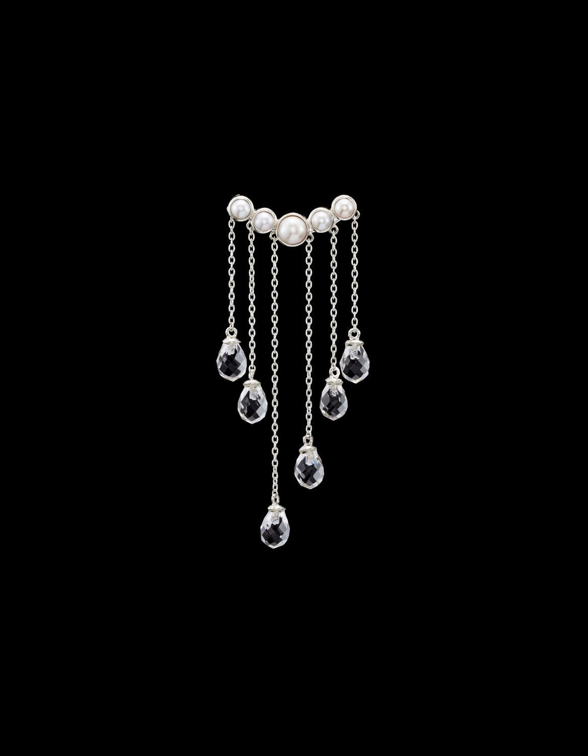 Rain Silver Earring w. Gemstones